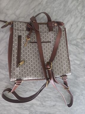 Fossil Brown and Beige Logo Tote**Perfect Condition!